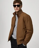 Mango Men's Slim-Fit Water-Repellent Quilted Bomber Jacket