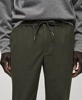Mango Men's Slim-Fit Adjustable Drawstring Cotton Pants