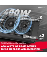 Kemimoto Utv Sound Bar 16 Inch SoundBar Utv Sound System Sxs Speakers Bluetooth-Compatible with Multicolor Led Lighting Compatible with Polaris Rzr Ca