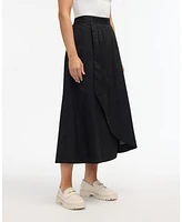 Ellen Tracy Women's Poplin Wrap Skirt