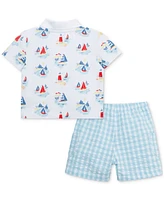 Little Me Baby Boys Breezy Cotton Polo Shirt & Shorts, 2 Piece Set