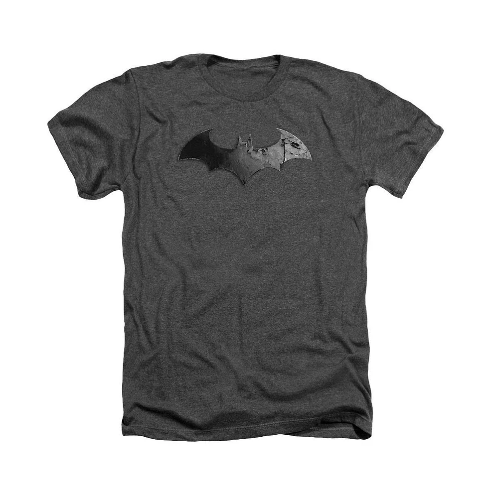 Batman Men's Arkham City Bat Logo Adult Heather Tee / T-Shirt