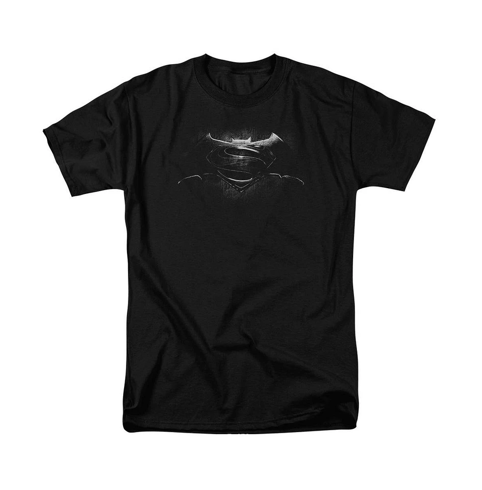 Batman V Superman Mens Bw Logo Short Sleeve Adult Tee / T-Shirt