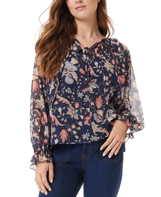 Sam Edelman Women's Kelsie Printed Long-Sleeve Blouse