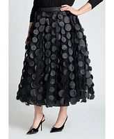 Eloquii Plus Dimensional Dot Full Skirt