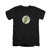 Flash Men's Dc Comics Logo Distressed Short Sleeve Adult V Neck Tee / T-Shirt