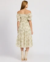 En Saison Women's Leighton Off-The-Shoulder Midi Dress