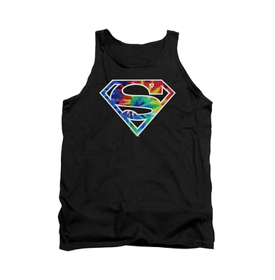 Superman Men's Tie Dye Logo Adult Tank Top