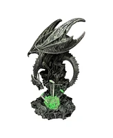 Fc Design "2-pc Set" 12.25"H Led Silver Dragon with Icicle Figurine Statue Ornament Home Room Office Decor and Perfect Ideas for Housewarming, Holiday