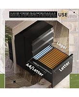Wlive 3 Drawer Mobile File Cabinet with Lock Under Desk Metal Filing for Legal/Letter/A4 Fully Assembled Except Wheels