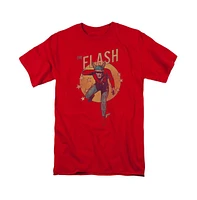 Flash Men's Dc Comics Circle & Stars Short Sleeve Adult Tee / T-Shirt