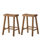 Maven Lane Vincent Wooden Rustic Aesthetic Kitchen Counter Stool, Set of 2