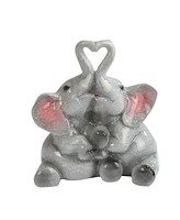 Fc Design "2-pc Set" 5"H Lovely Elephant Couple with Trunk Heart Figurine Statue Ornament Home Room Office Decor and Perfect Ideas for Housewarming, H