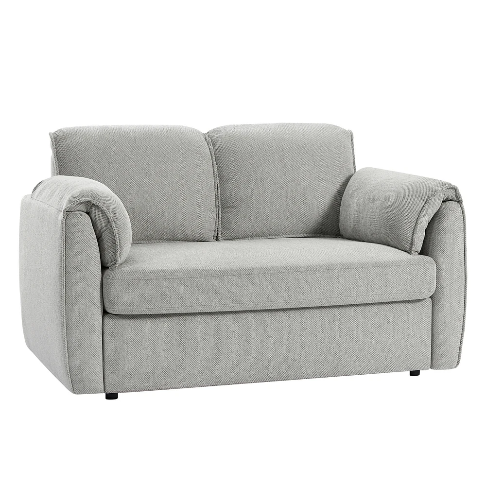 Chenille Sofa Bed - Modern Convertible Couch with Plush Comfort and Durable Design for Living Room Bedroom, (Blue)