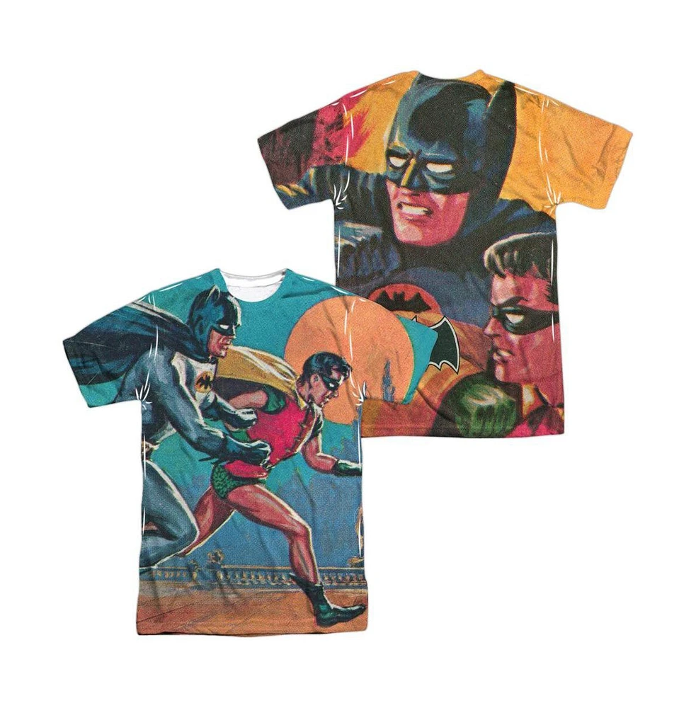 Batman Men's Classic Tv Lets Go (Front/Back Print) Short Sleeve Adult Poly Crew Tee / T-Shirt