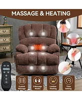 Boyel Living 23" Seat Width and High Back Large Chenille Power Lift Recliner Chair with 8-Point Vibration Massage Lumbar Heating