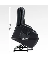 Boyel Living Infinite Position Up to 350 Lbs Power Lift Recliner Chair for Elderly Heavy Duty Motion Mechanism with 8-Point Vibration Massage and Lumb