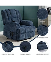 Boyel Living Dual Motor Heat Massage Infinite Position Up to 350 Lbs Electric Power Lift Recliners with Power-Remote