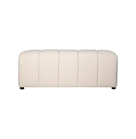 Jofran Tess Contemporary Modern Ivory Boucle Upholstered Plush Bench