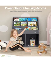 Gouun Kids Wooden Bookshelf Bookcase Children Toy Storage Cabinet Organizer