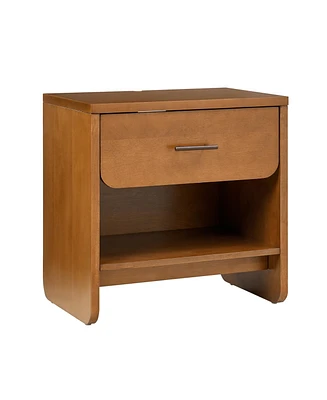 Hulala Home Zandra Modern 2-Drawer Nightstand with Built-In Outlets and Hidden Drawer