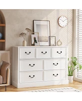 gaomon Farmhouse 7 Dresser Chests for Bedroom,48" Wood Dresser Chest