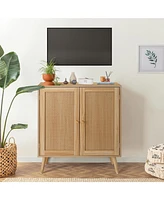 gaomon Rattan Decorated Doors Entryway Cabinet with Storage