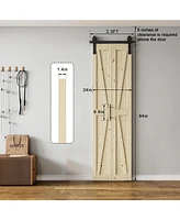 Lovmor Solid Core Natural Wood Pine Bi-fold Door without Hardware Kit