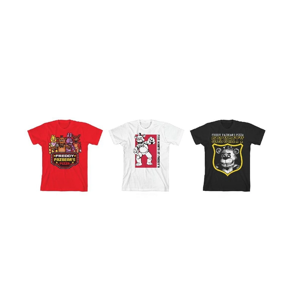 Five Nights at Freddy's Big Boys Bioworld Youth T-Shirt 3pk-xl