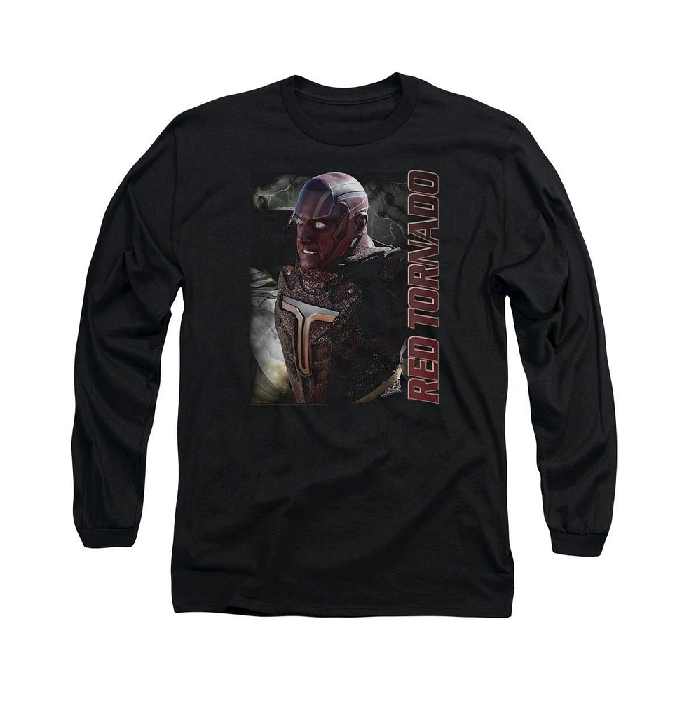 Supergirl Men's Red Tornado Long Sleeve Adult Tee / T-Shirt