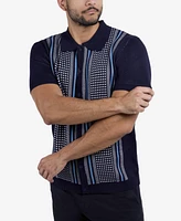 Spring + Mercer Men's Short Sleeve Sweater Knit Polo Shirt