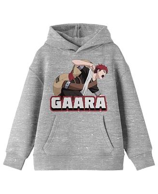 Naruto Boys Classic Gaara Character Action Pose Youth Athletic Heather Hoodie-Medium