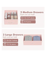 5 Drawers Dresser for Bedroom, Chest of Drawers with Shelf