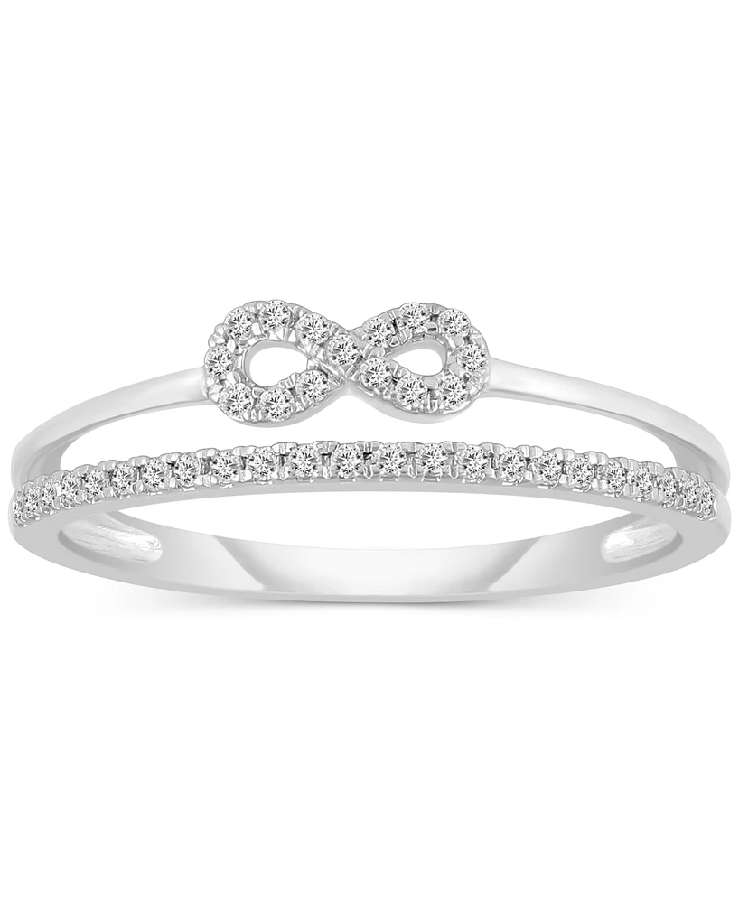 Diamond Infinity Double-Row Ring (1/6 ct. t.w.) in 10k White Gold