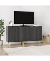 gaomon Fluted Credenza Storage Cabinet with Painted Finish