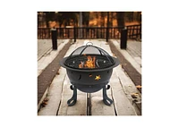 Slickblue Outdoor Wood Burning Fire Pit - Durable Backyard Fire Pit for Warmth and Ambiance