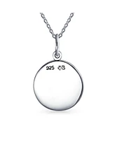 Bling Jewelry Aquarius Zodiac Sign Astrology Horoscope Round Medallion Pendant For Men Women Necklace Antiqued Sterling Silver