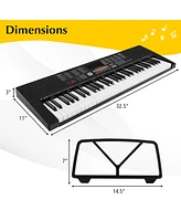 Gymax 61-Key Electronic Keyboard Piano w/ 300 Rhythms 300 Timbres 50 Demo Songs