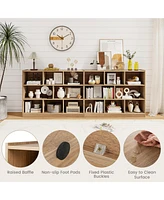 Gouun 3-Tier Open Bookcase 8-Cube Floor Standing Storage Shelves