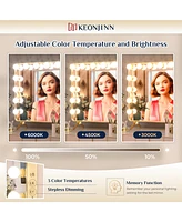 keonjinn Led Lighted Hollywood Makeup Mirror with Usb Plug-in & Dimmable & Memory Function