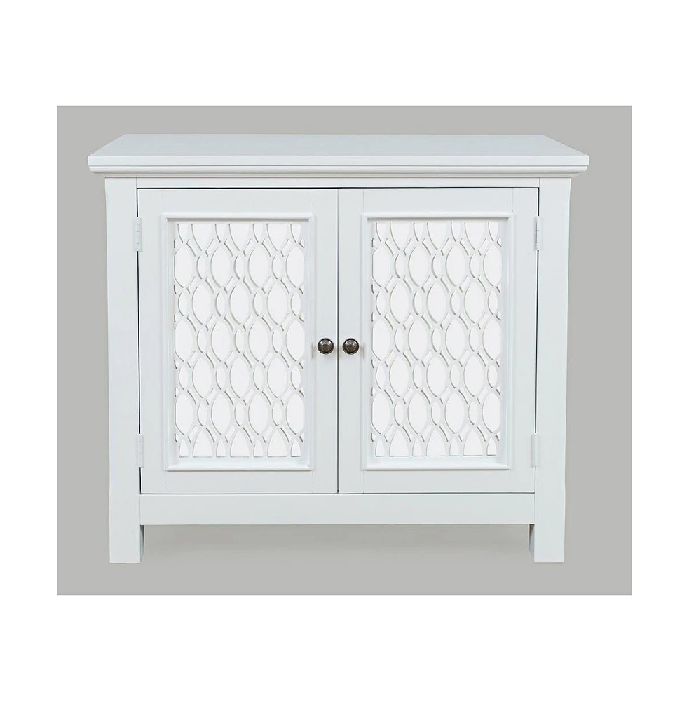 Jofran Isabella 38" Luxury Mirrored Accent Storage Cabinet