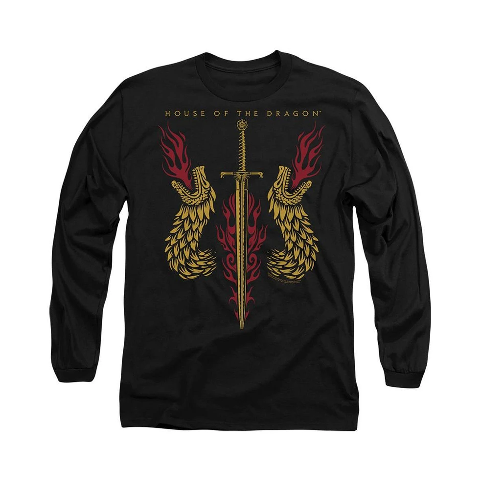 House Of The Dragon Men's Sword And Heads Long Sleeve Adult Tee / T-Shirt