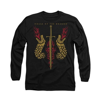 House Of The Dragon Men's Sword And Heads Long Sleeve Adult Tee / T-Shirt