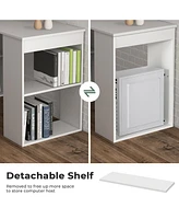 Gouun Computer Desk Writing Workstation Office with 6-Tier Storage Shelves