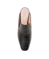 Linea Paolo Giselle | Croco Embossed Leather Mules