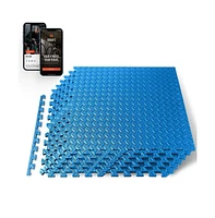 Squatz 6-Piece Puzzle Exercise Mat, Eva Foam Tiles, Blue