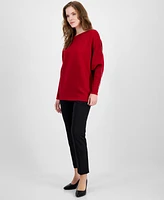 T Tahari Women's Rhinestone Boat-Neck Dolman-Sleeve Sweater