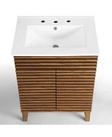 Freestanding Bath Vanity with White Ceramic Top Unassembled for bathroom