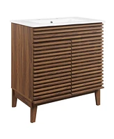 Freestanding Bath Vanity with White Ceramic Top Unassembled for bathroom