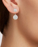 Diamond Double Cluster Front & Back Earrings (1/4 ct. t.w.) in Sterling Silver